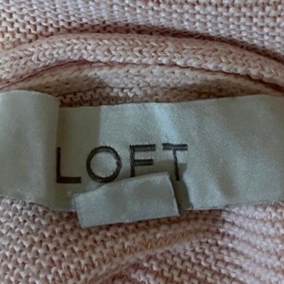 LOFT Light Pink Sleeveless V-Neck Loose Knit Vest Tunic  Sweater Tank Top Size S - Picture 6 of 7